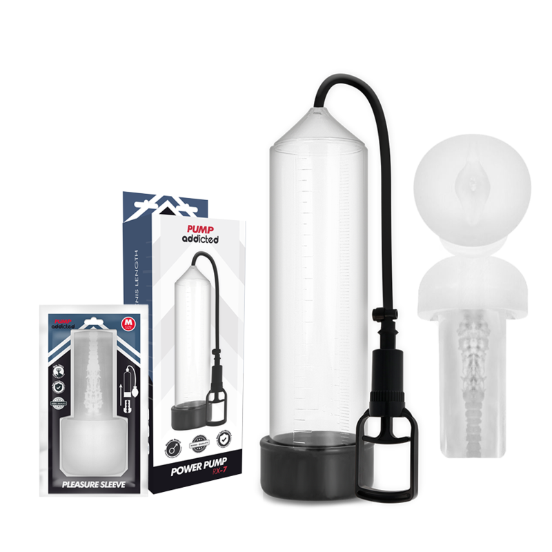Pump Addicted RX7 Trasparente sviluppatore pene 24 cm vacuum