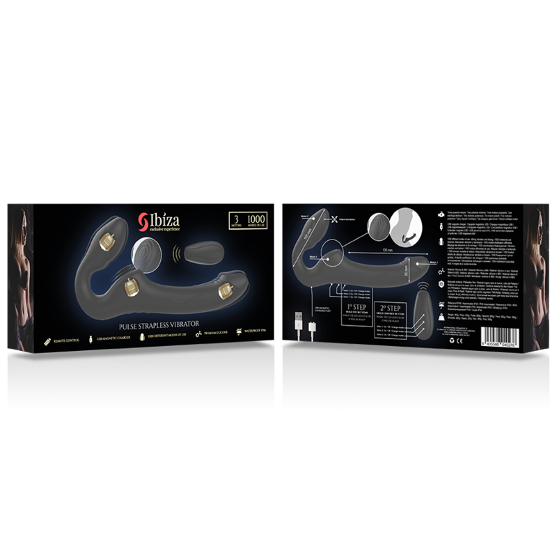 Ibiza Strapless Pulse vibratore coppia strap-on 3 motori