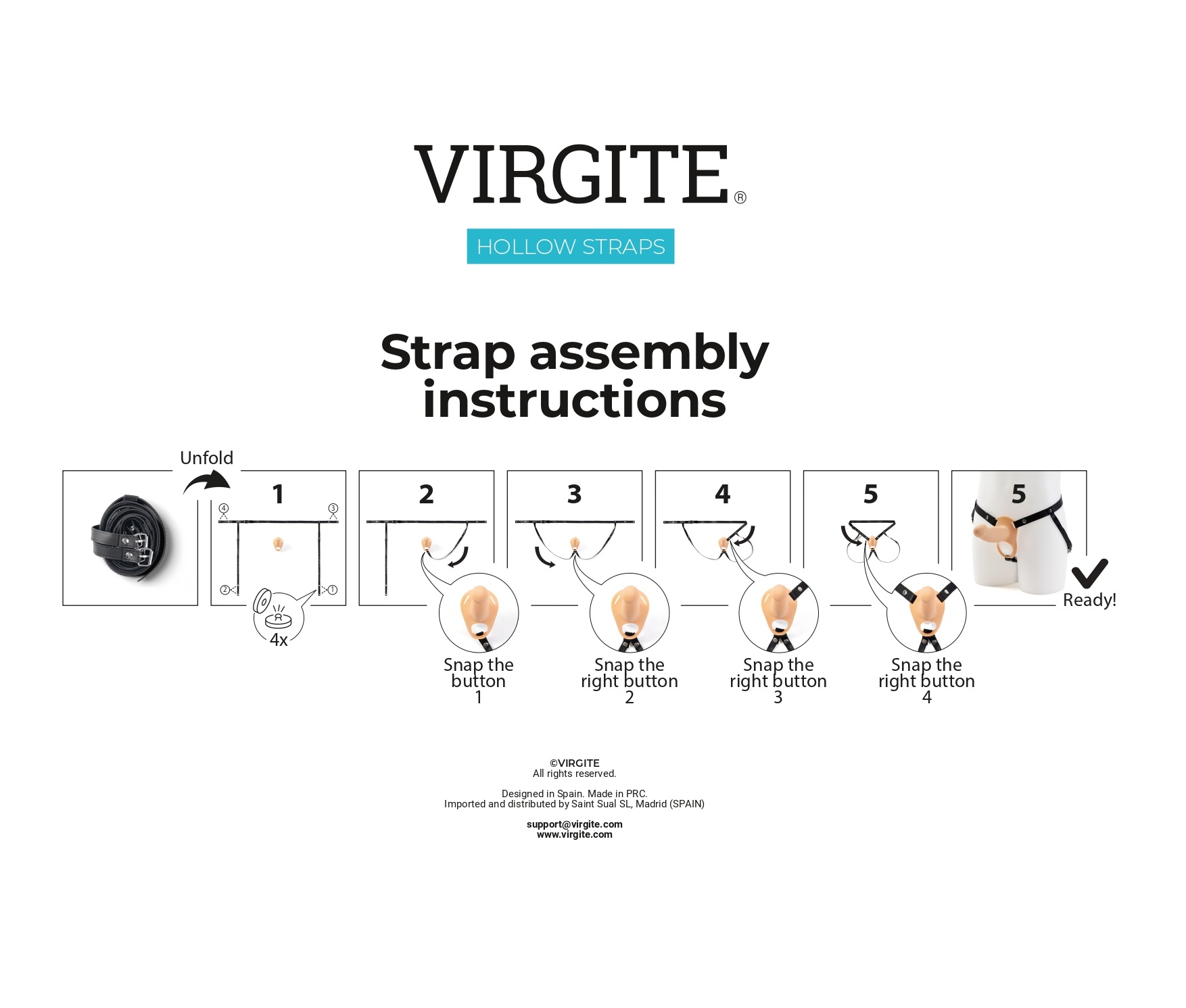 Virgite Love Hit H3 strap-on cavo vibrante nero taglia S