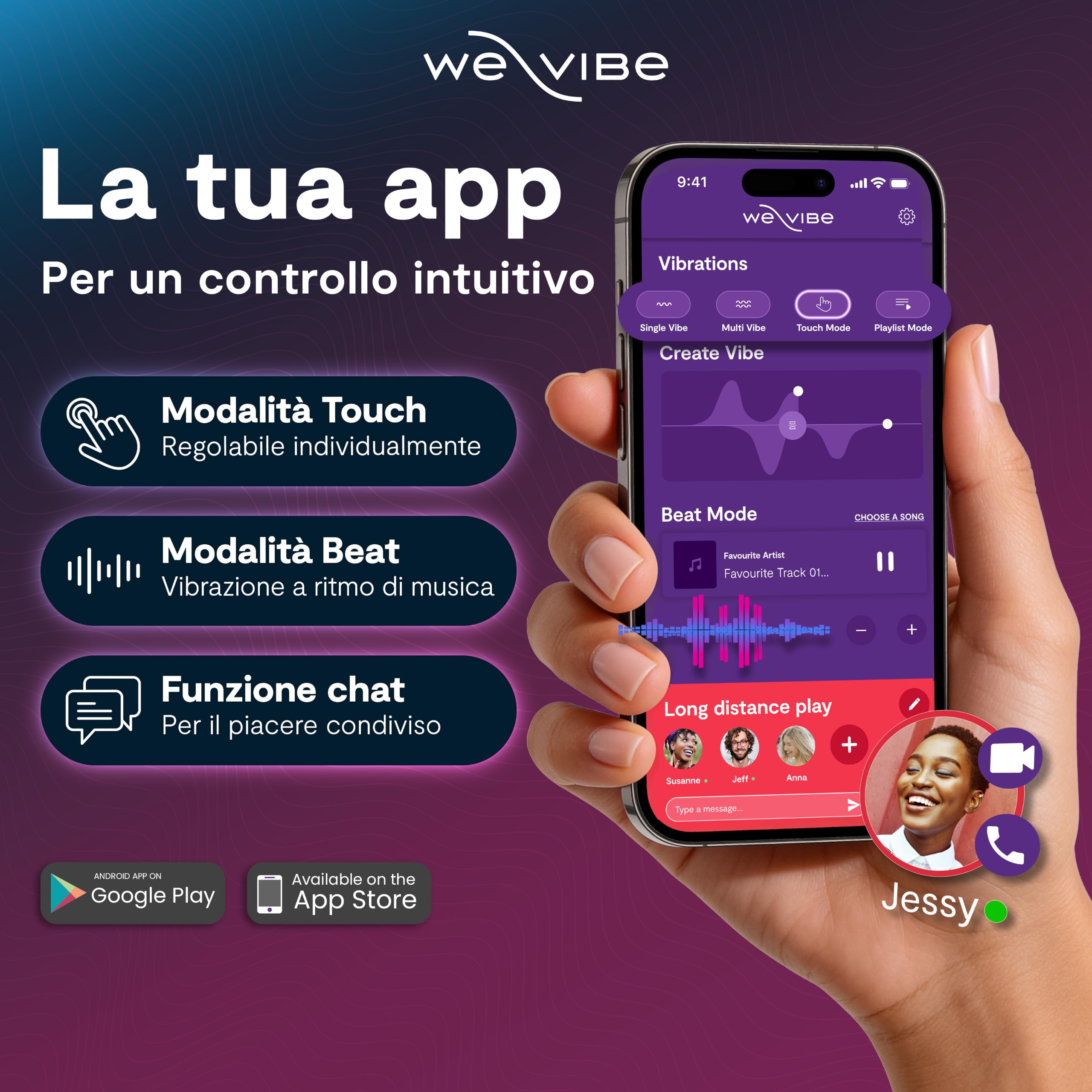 We-Vibe Shared Touch vibratore coppia nero ricaricabile
