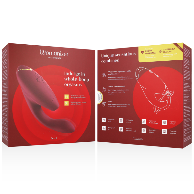 Womanizer Duo 2 stimolatore clitoride bordeaux silenzioso