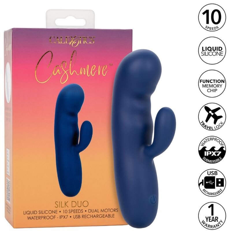 CalExotics Cashmere Silk Duo vibratore rabbit blu
