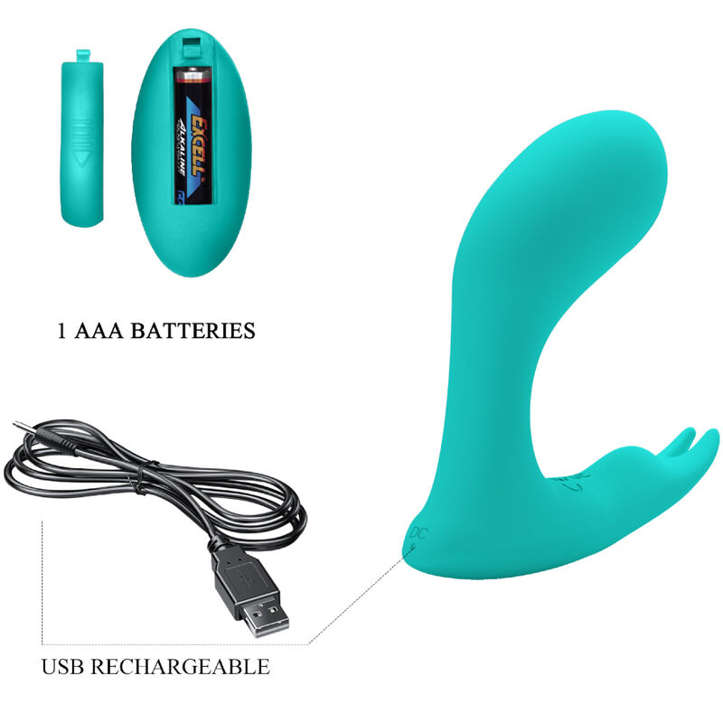 Pretty Love Idabelle vibratore rabbit blu con telecomando