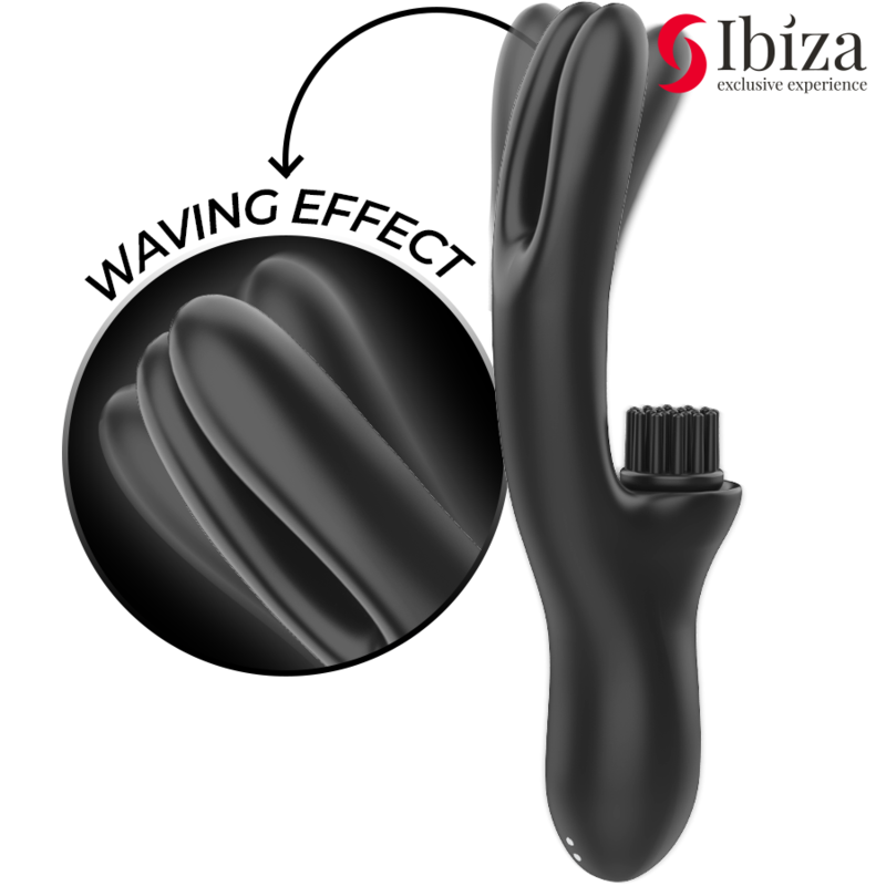 Ibiza Multicell Wave vibratore rabbit nero 3 motori