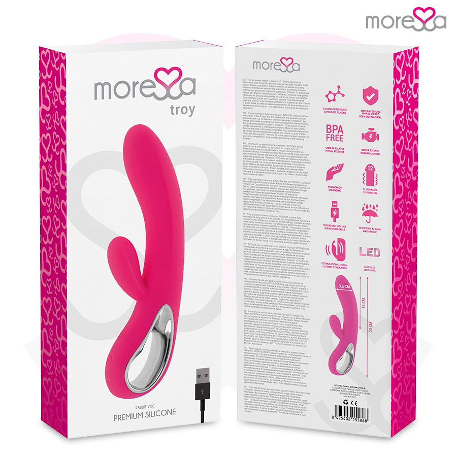 Moressa Troy vibratore punto G clitoride silicone 12 modi