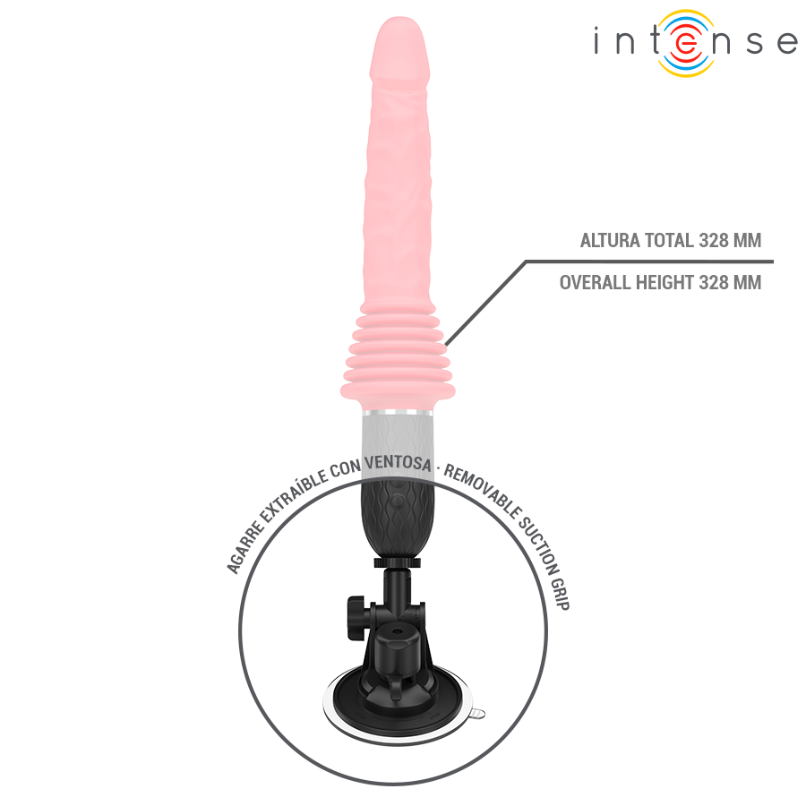 Intense Cynthia vibratore riscaldante con ventosa 31 cm