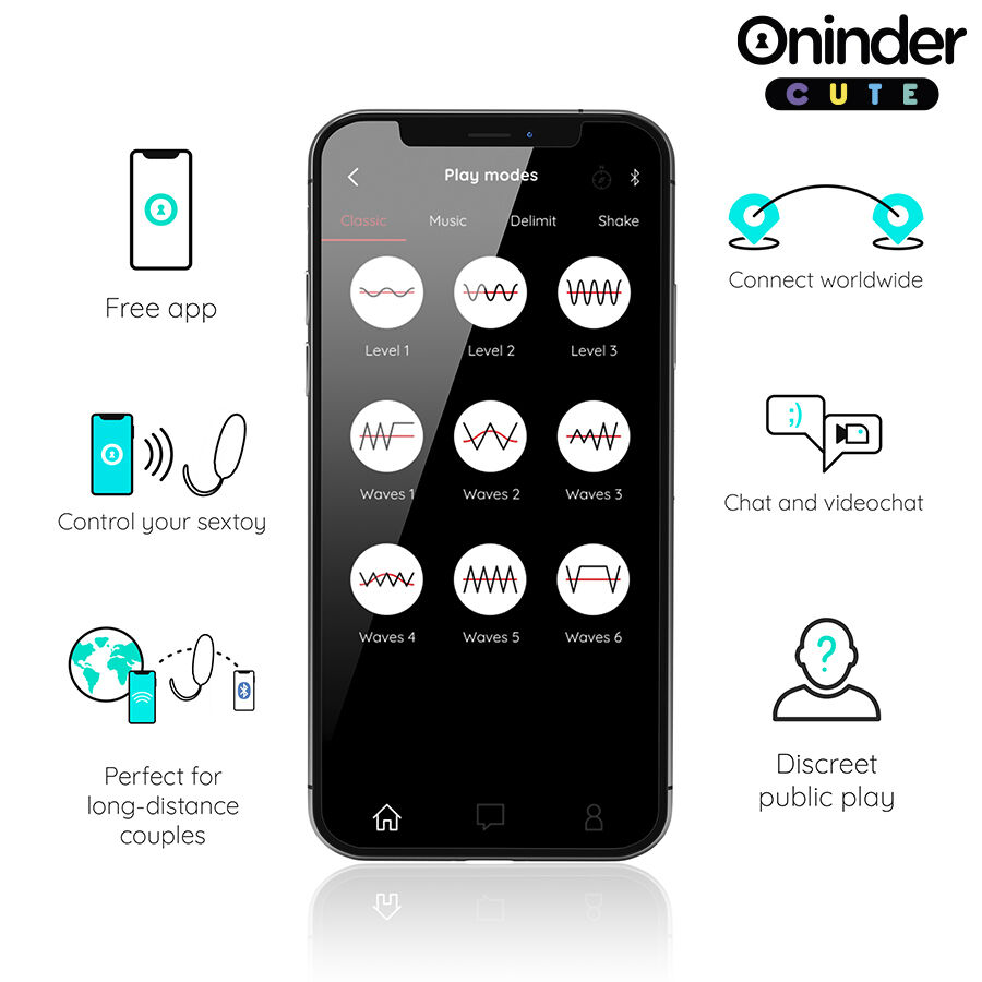 Oninder Cute Vibratore Clitorideo con App 9 Modalità IPX7