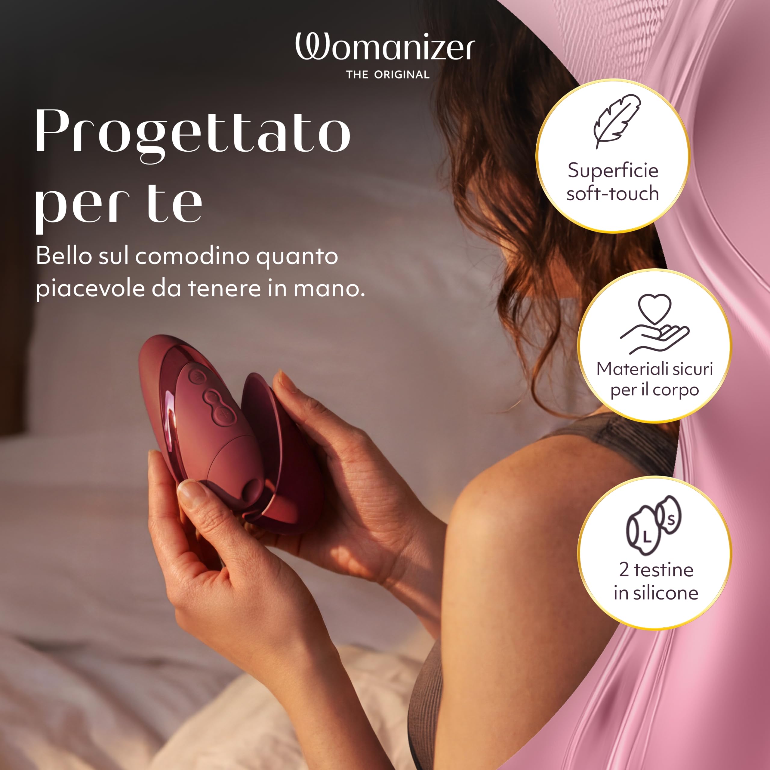 Womanizer Next Liberty stimolatore clitorideo bordeaux 3D