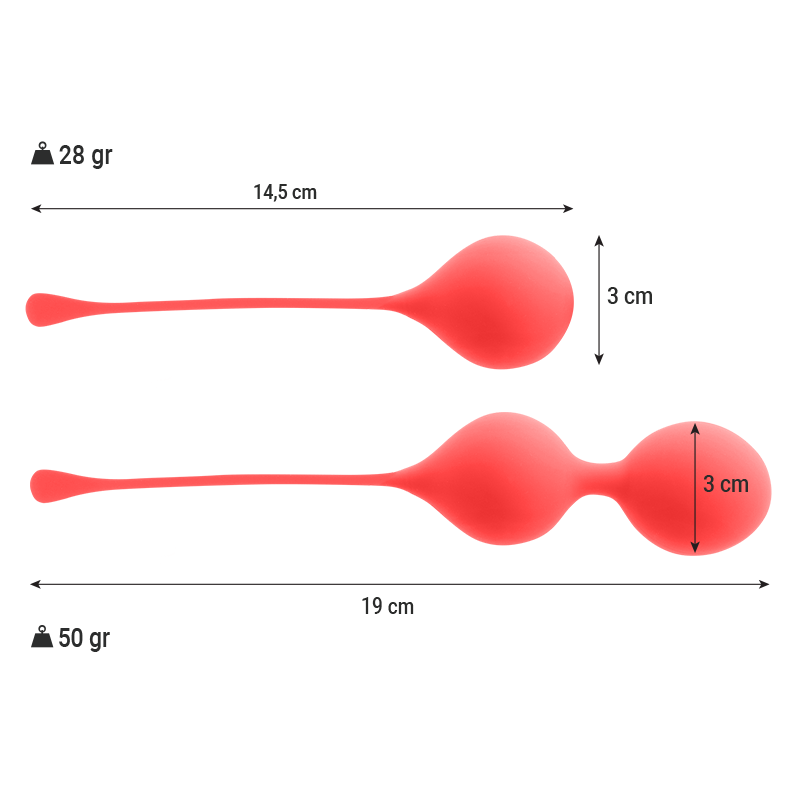 Intense Kendall palline Kegel rosse 28-50 g silicone