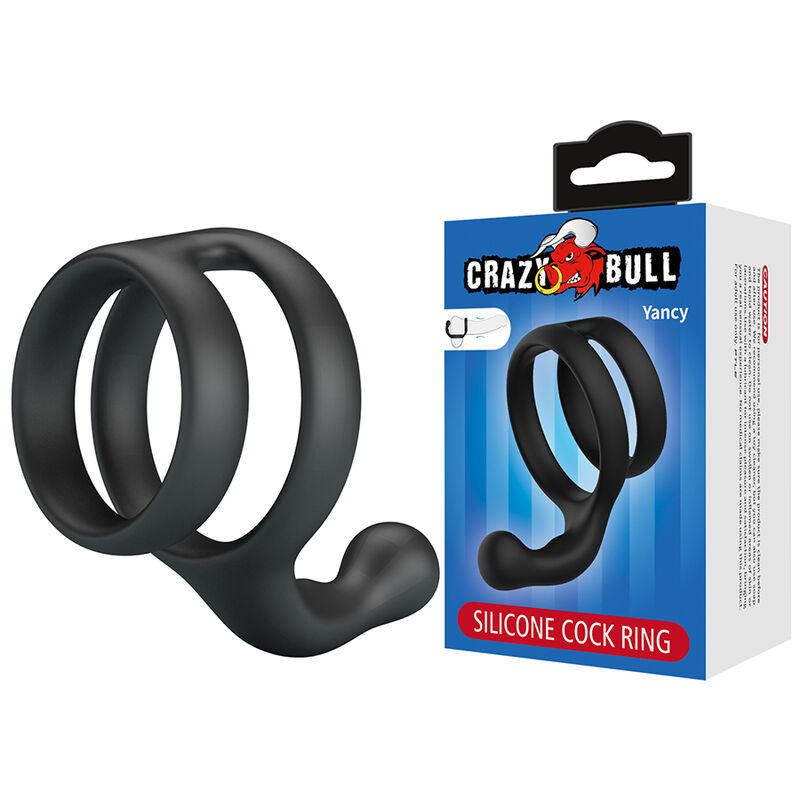 Crazy Bull Yancy anello fallico doppio nero in silicone