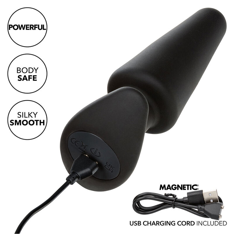 CalExotics Rock Bottom Conico plug anale nero vibrante