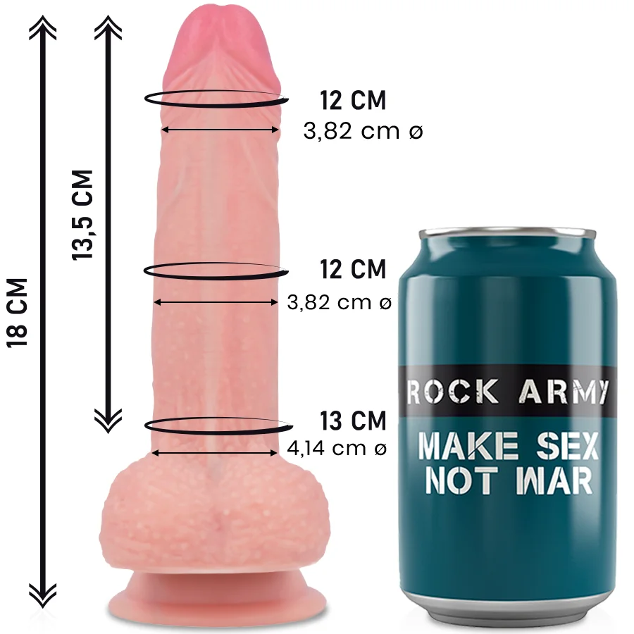 Rockarmy Mustang dildo in silicone 18 cm naturale