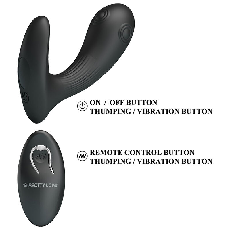 Pretty Love Mirabelle plug prostatico nero telecomando silenzioso