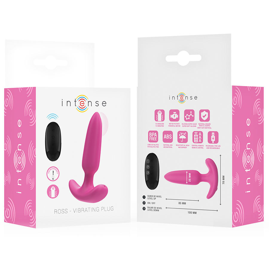 Intense Ross Rosa plug anale vibrante telecomando