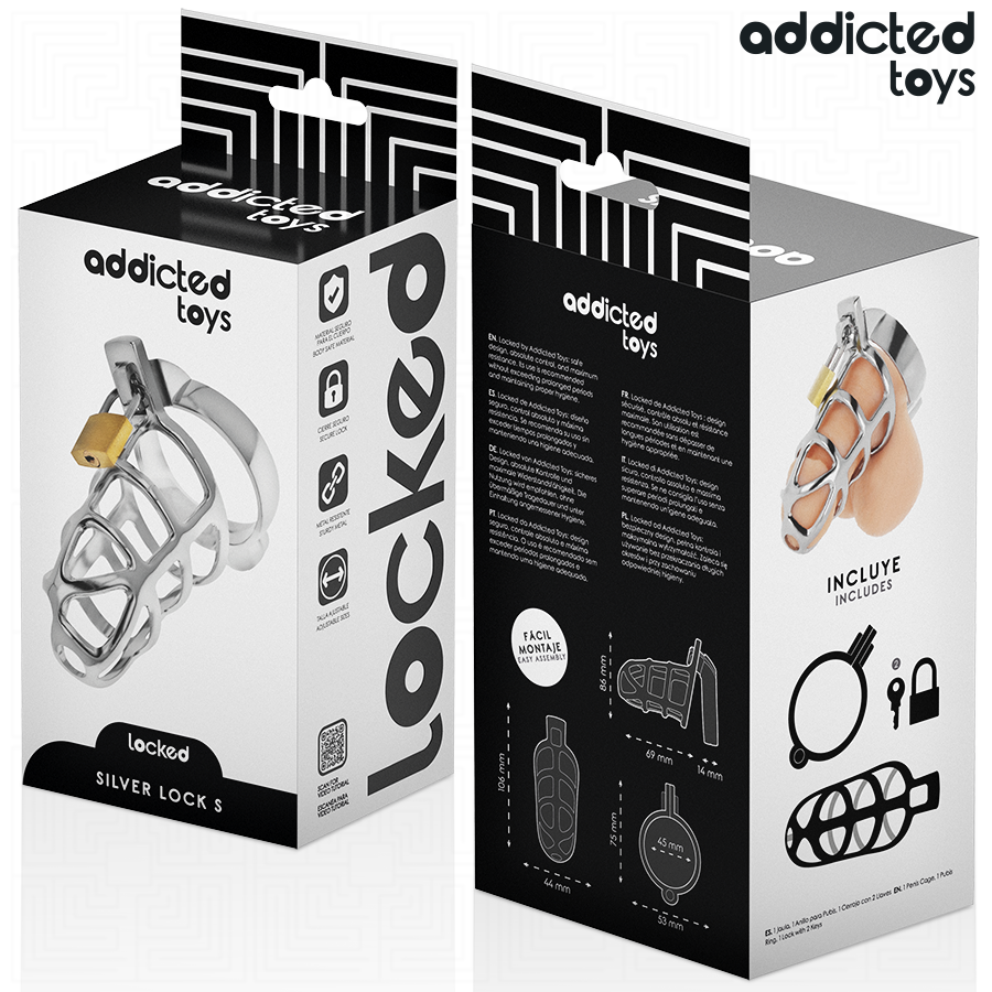 Addicted Toys Locked Silver Lock S gabbia castità metallo
