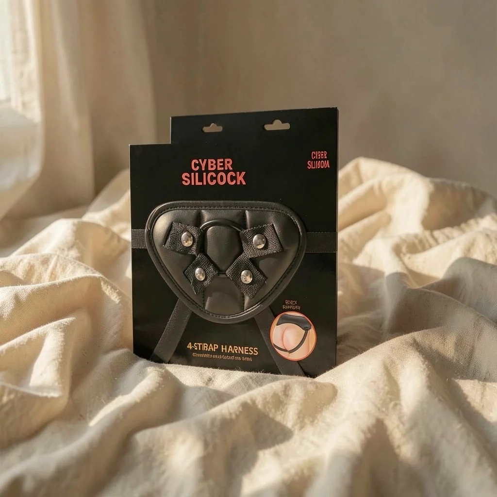 Cybersilicock imbracatura strap-on con 3 anelli silicone