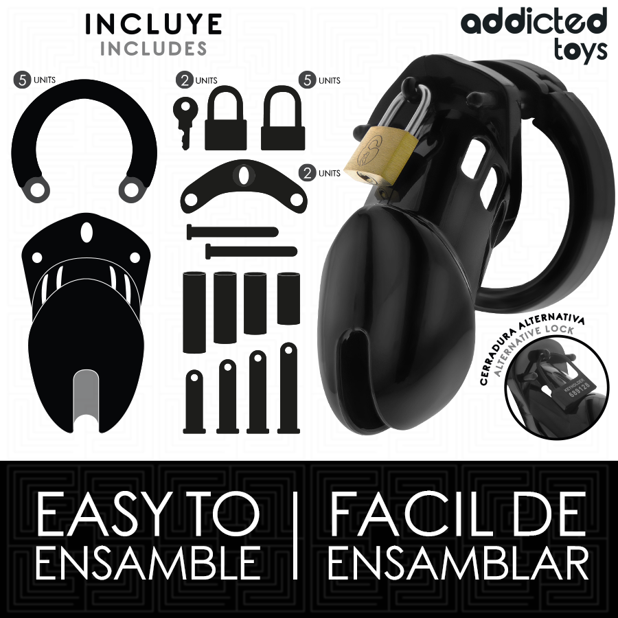 Addicted Toys Locked Obsidian Hold gabbia taglia M