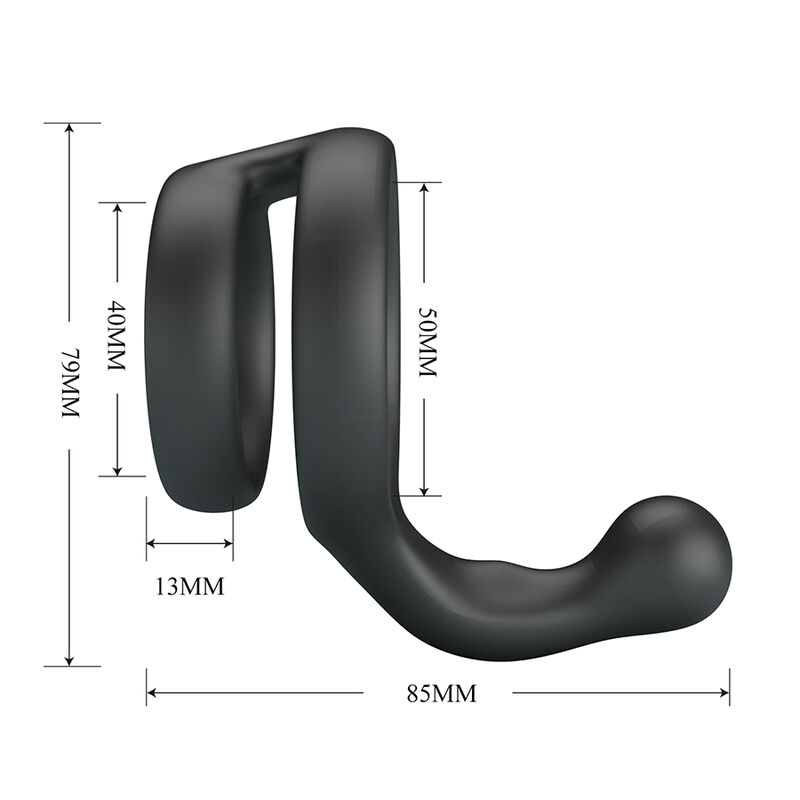 Crazy Bull Yancy anello fallico doppio nero in silicone