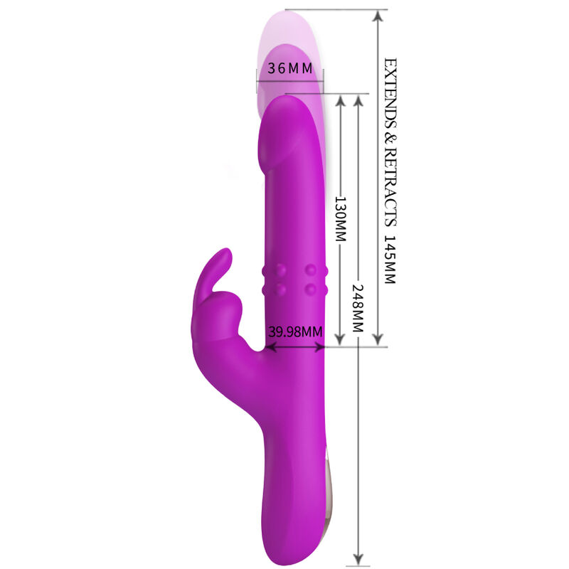 Pretty Love Reese vibratore rotante viola con spinta