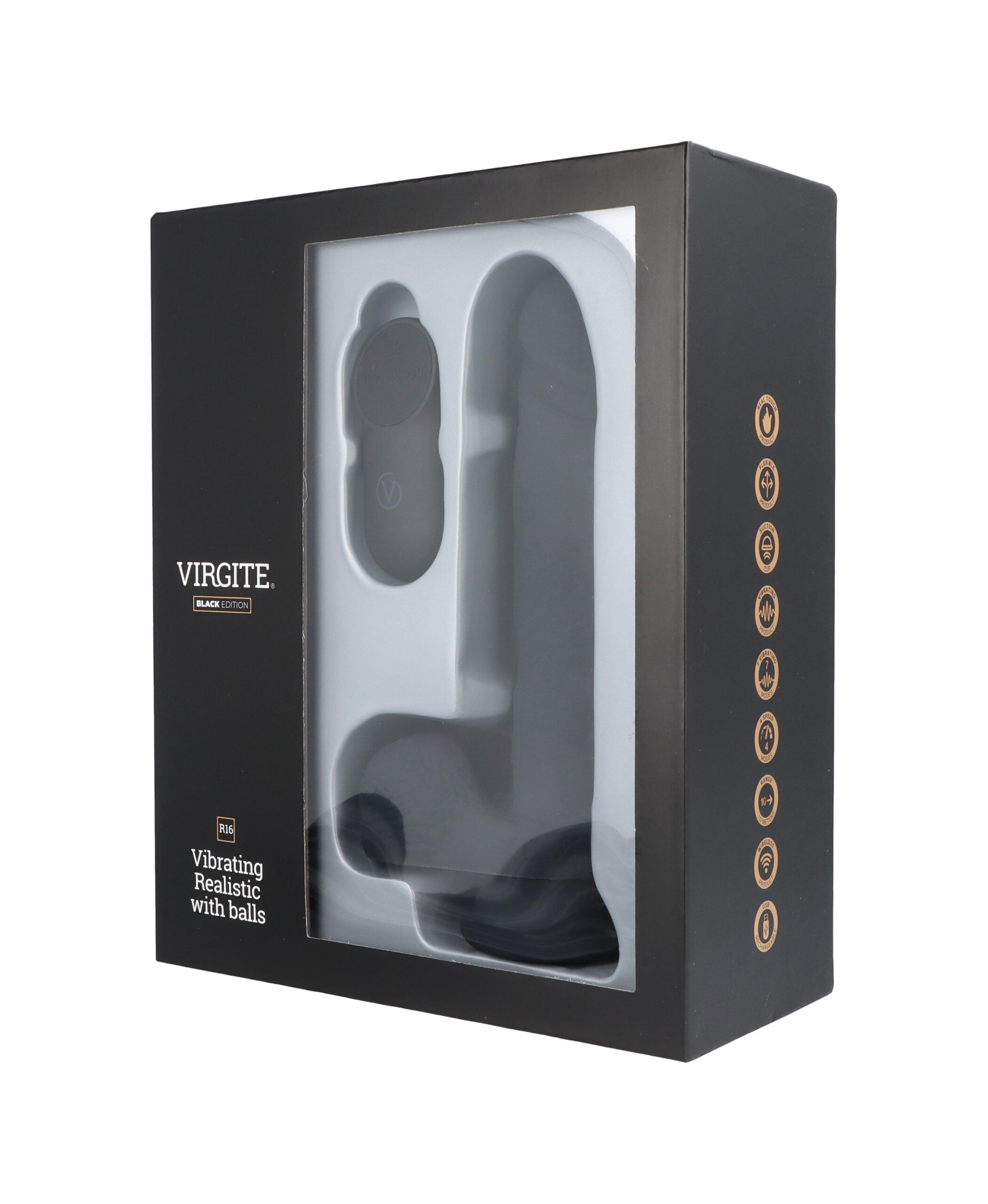Love Hit R16 vibratore realistico 16 cm nero USB