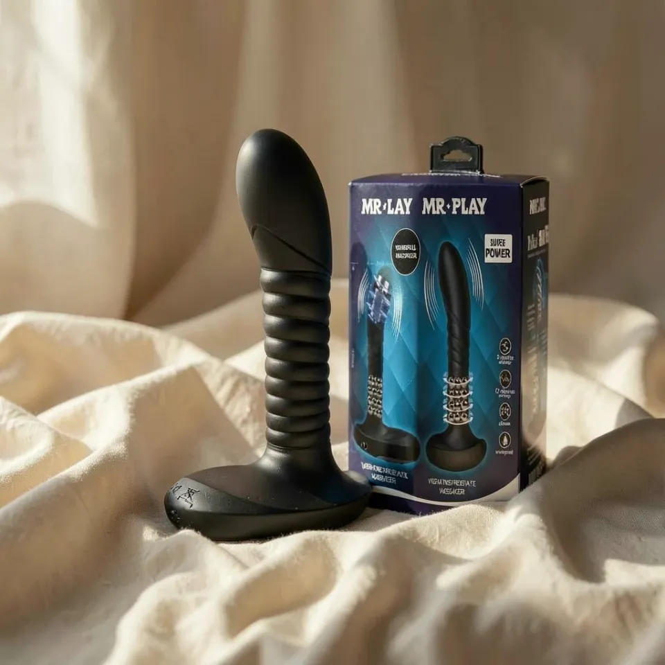 MR Play massaggiatore prostatico vibrante nero rotante