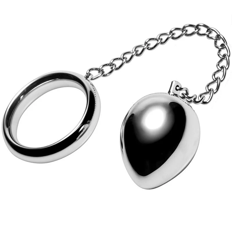Metal Hard anello con catena e sfera 45 mm
