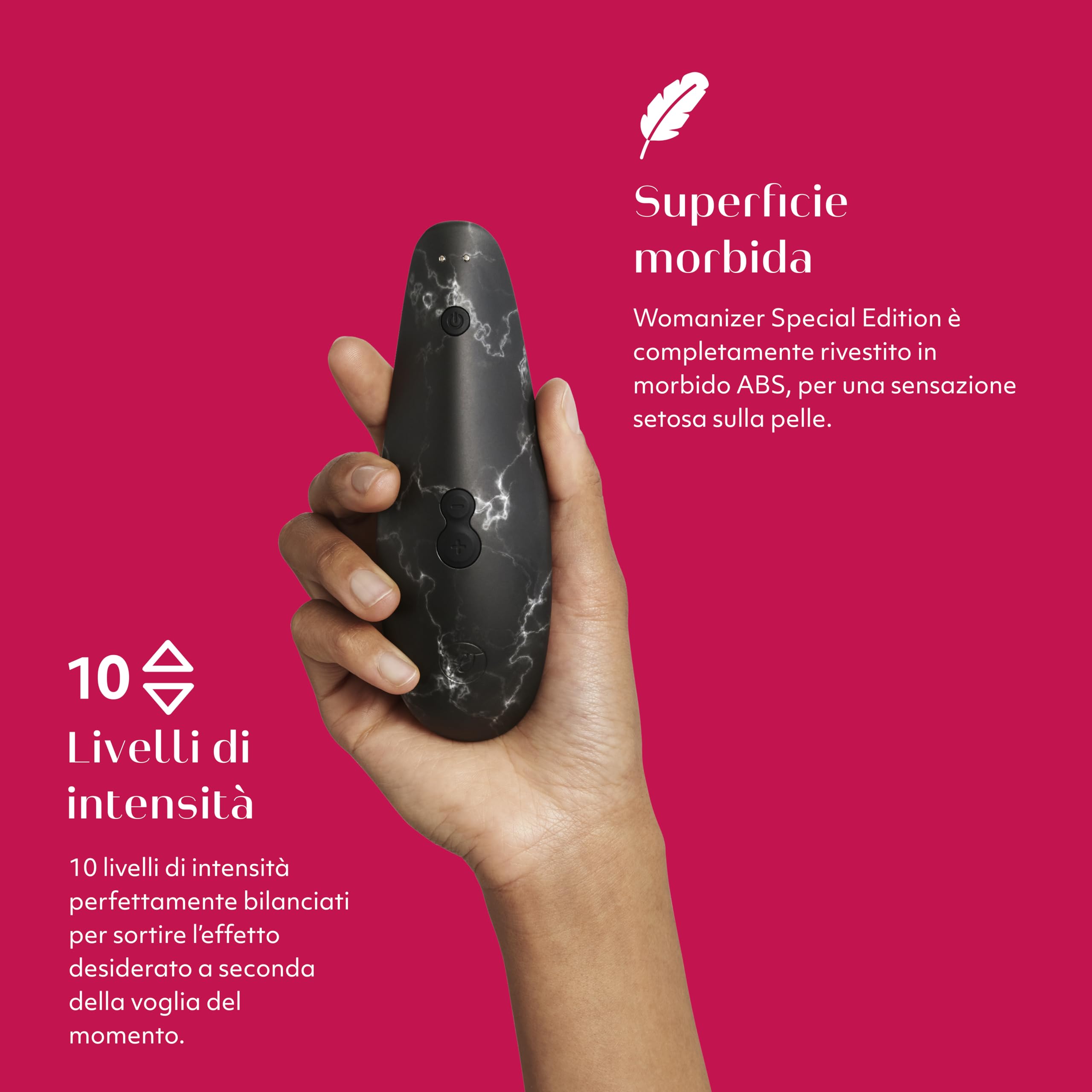 Womanizer Marilyn Monroe stimolatore clitorideo nero marmo 10 intensità