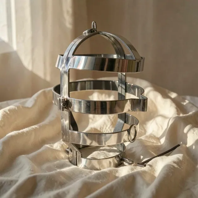 Metal Hard maschera con collare in acciaio BDSM