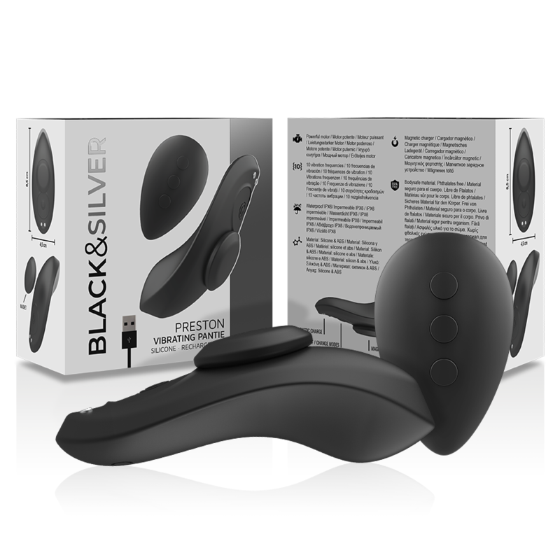 Black&Silver Preston Panty Stimolatore Slip 9 Modalità