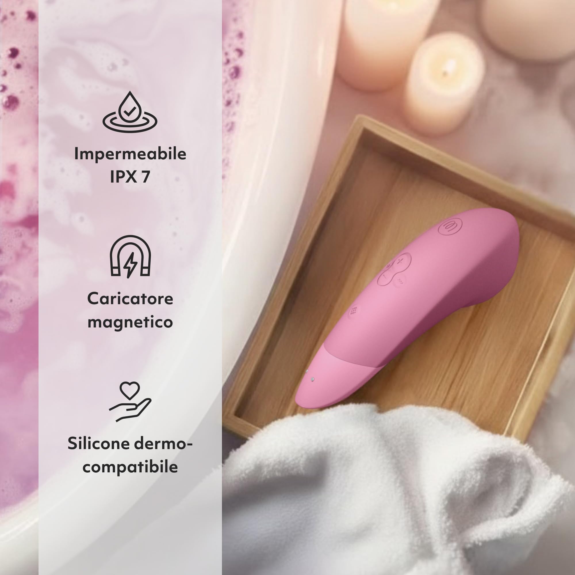 Womanizer Enhance succhia clitoride rosa chiaro doppia stimolazione