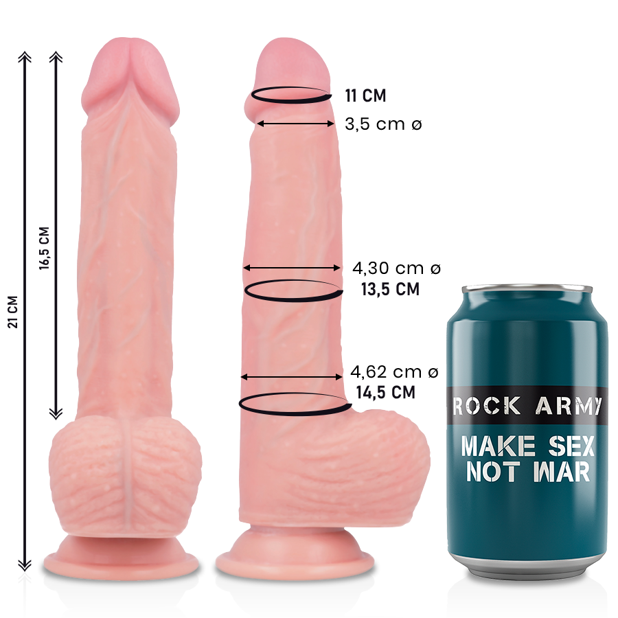 Rockarmy Spitfire dildo ventosa silicone 21 cm naturale