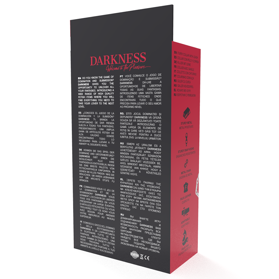 Darkness Collare posturale in pelle con guinzaglio a catena