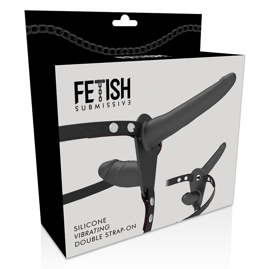 Fetish Submissive Harness doppia penetrazione strap-on nero