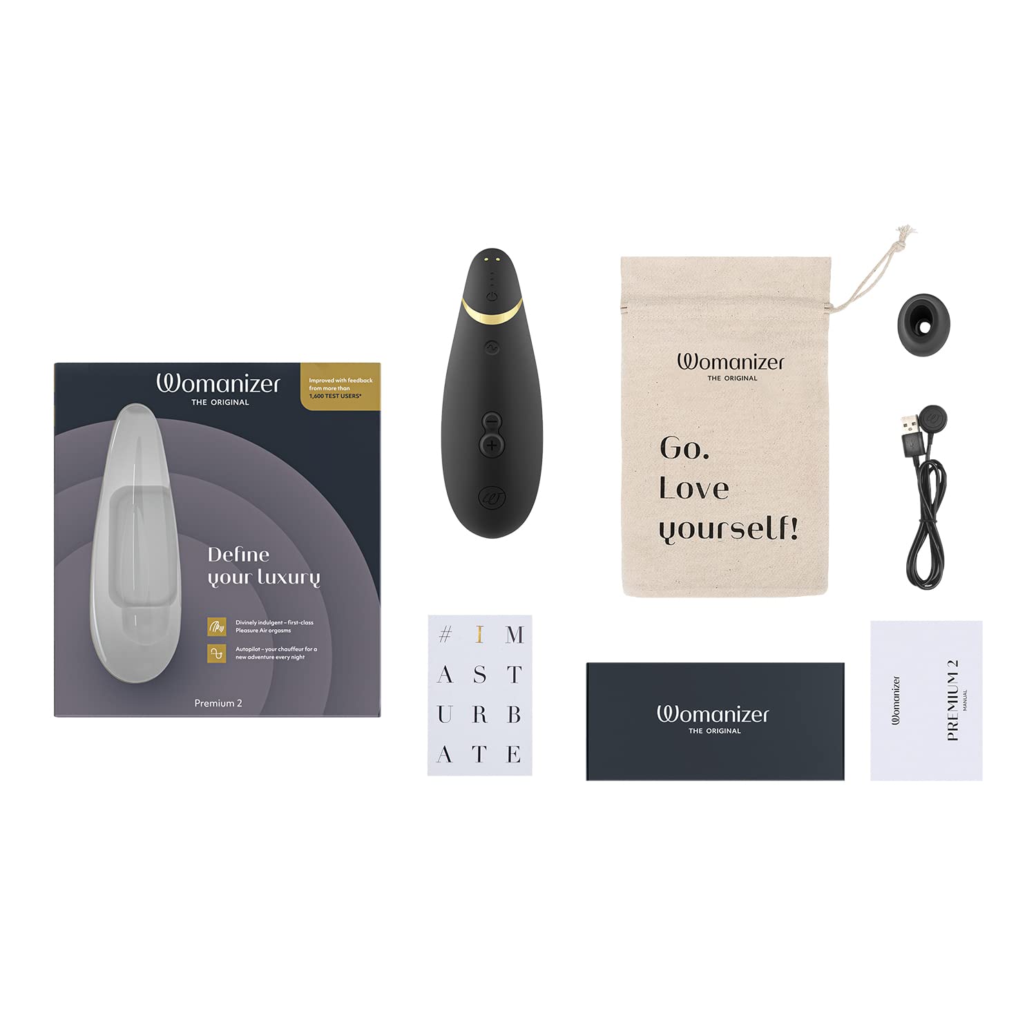 Womanizer Premium 2 stimolatore clitorideo nero Smart Silence
