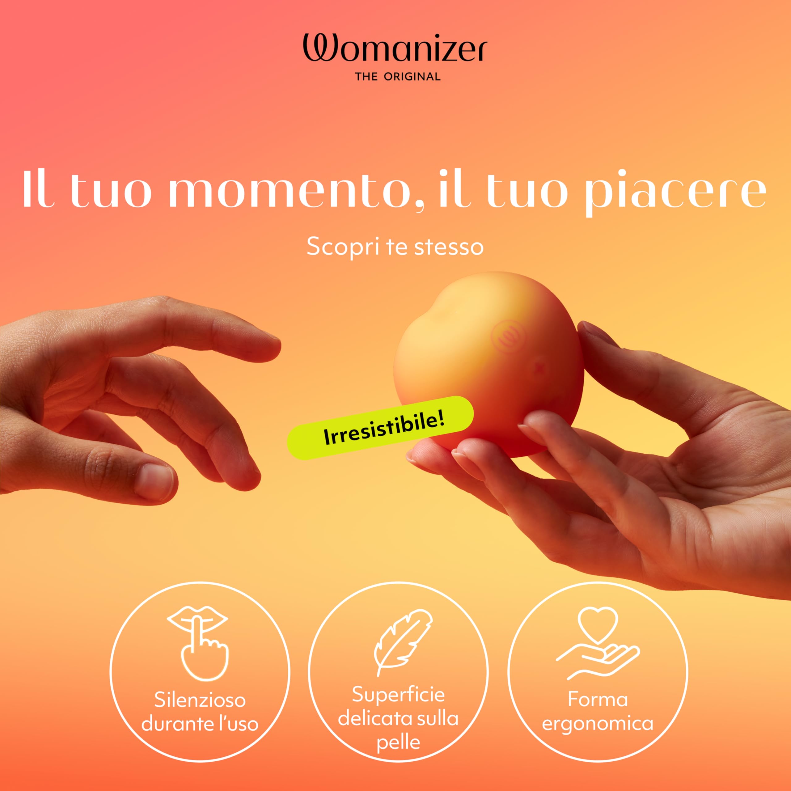 Womanizer Peach succhia clitoride 14 intensità impermeabile
