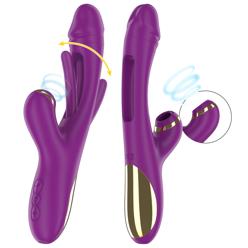 Ateneo Intense vibratore con aspirazione viola