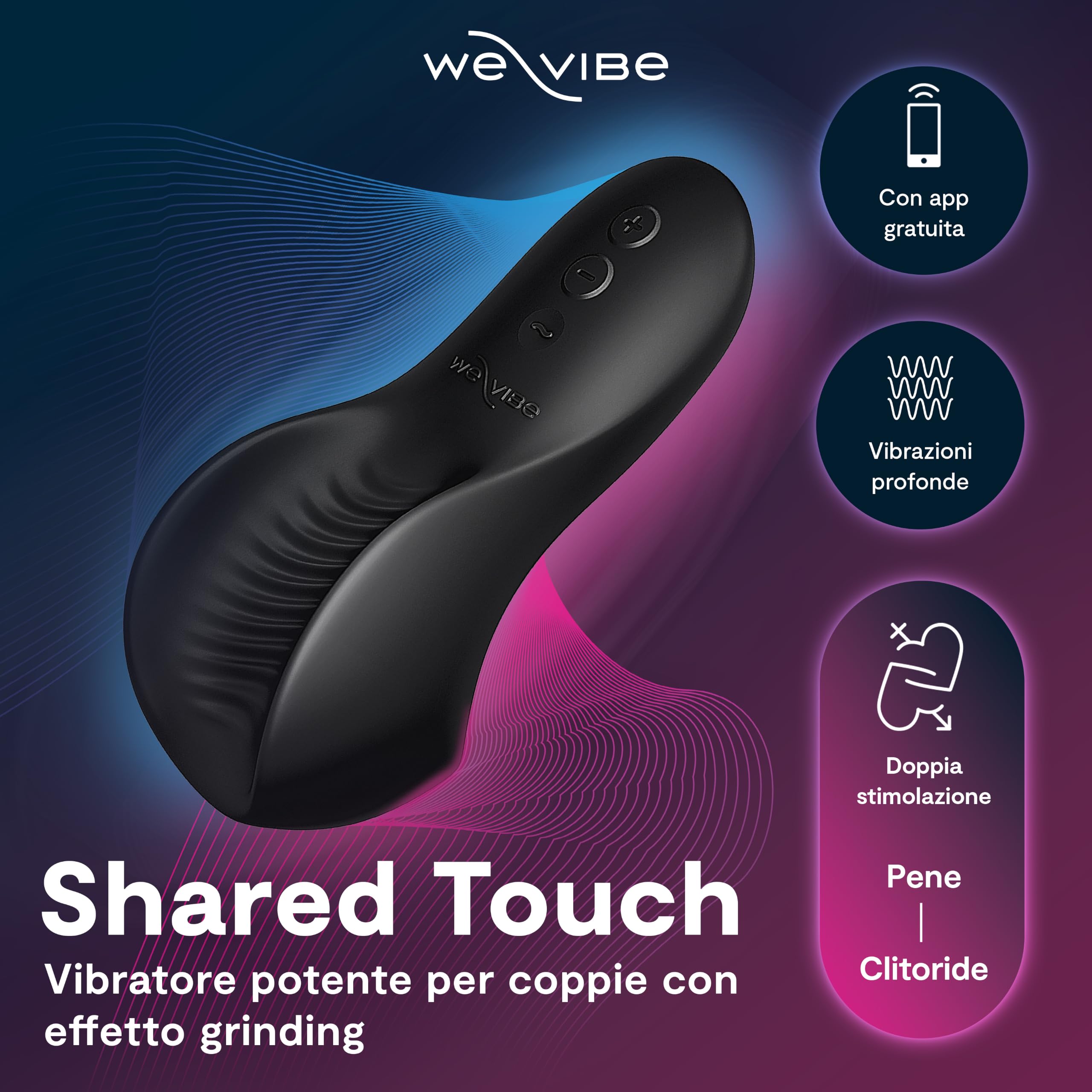 We-Vibe Shared Touch vibratore coppia nero ricaricabile