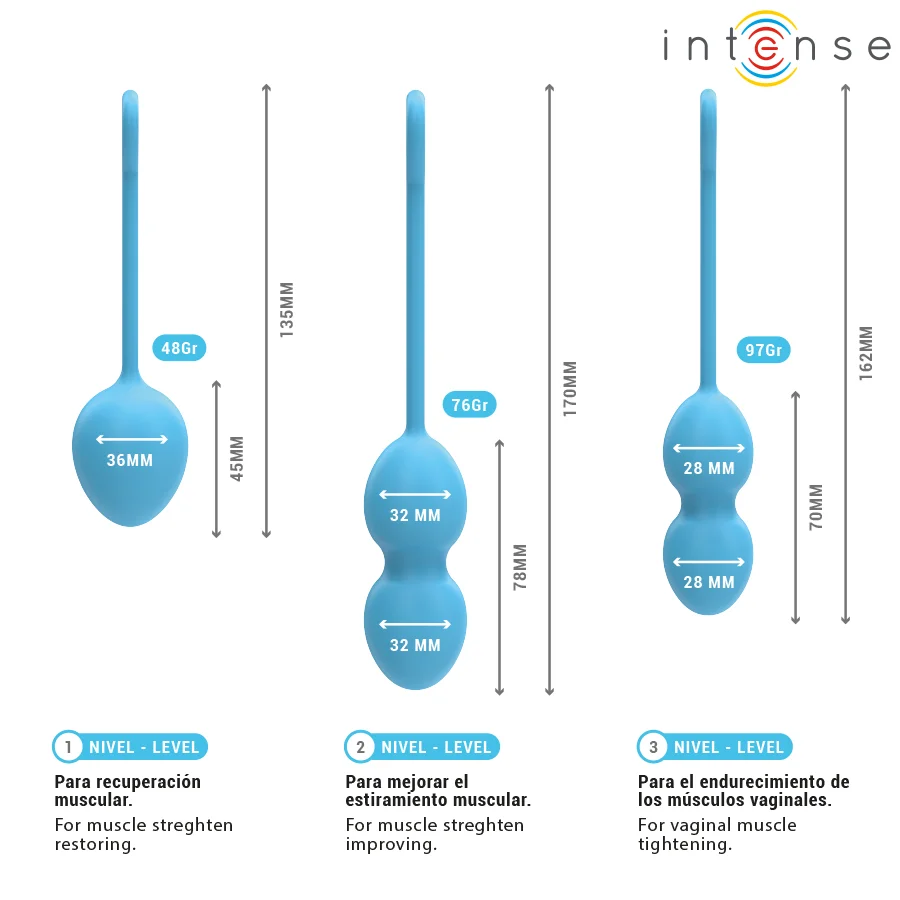Intense Charli Kit palline Kegel 3 pezzi silicone medicale