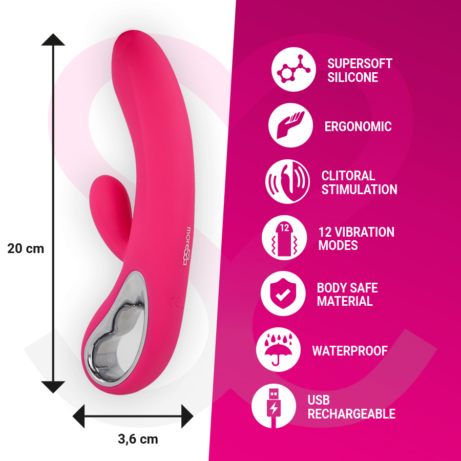 Moressa Troy vibratore punto G clitoride silicone 12 modi