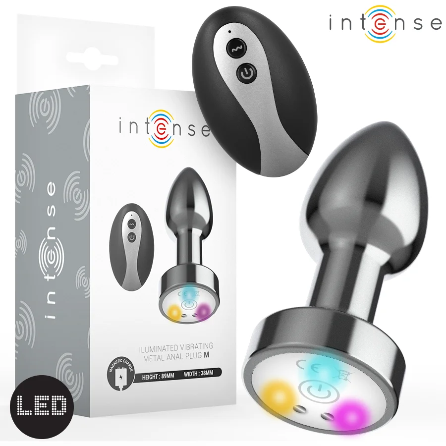 Intense Plug Anale LED metallo taglia M con telecomando