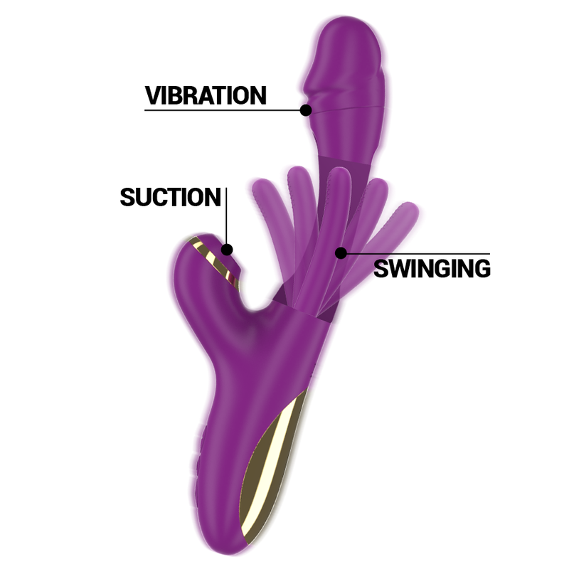 Ateneo Intense vibratore con aspirazione viola