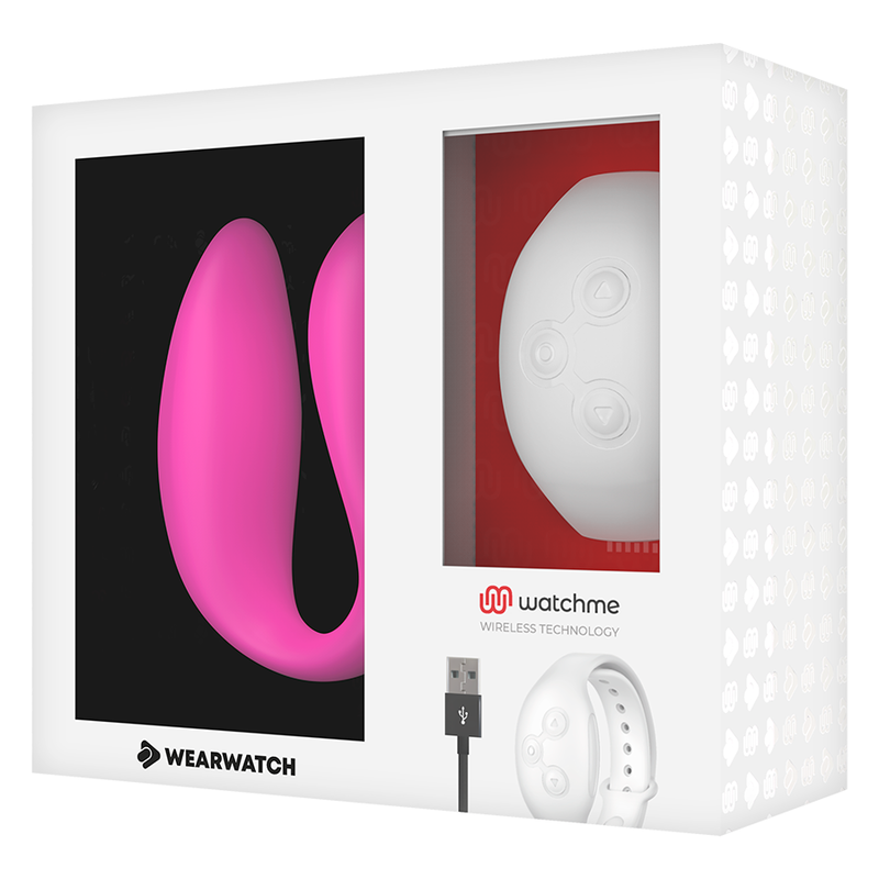 WATCHME Dual vibratore coppia telecomando fucsia neve