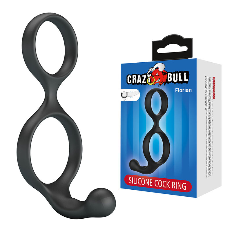 Frutille Florian Crazy Bull anello doppio silicone nero