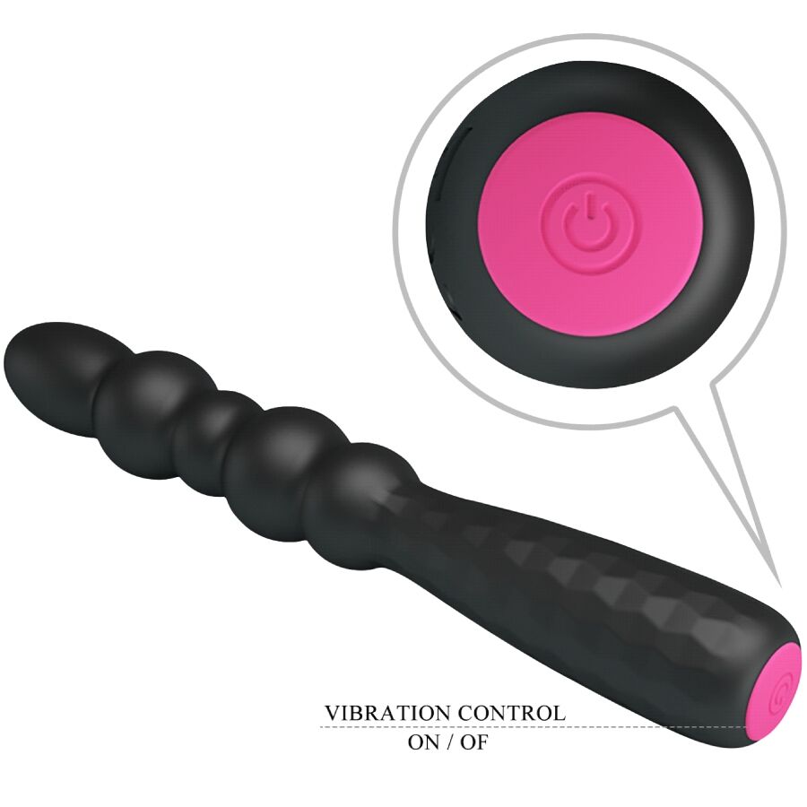 MR Play plug anale flessibile vibrante nero 12 funzioni