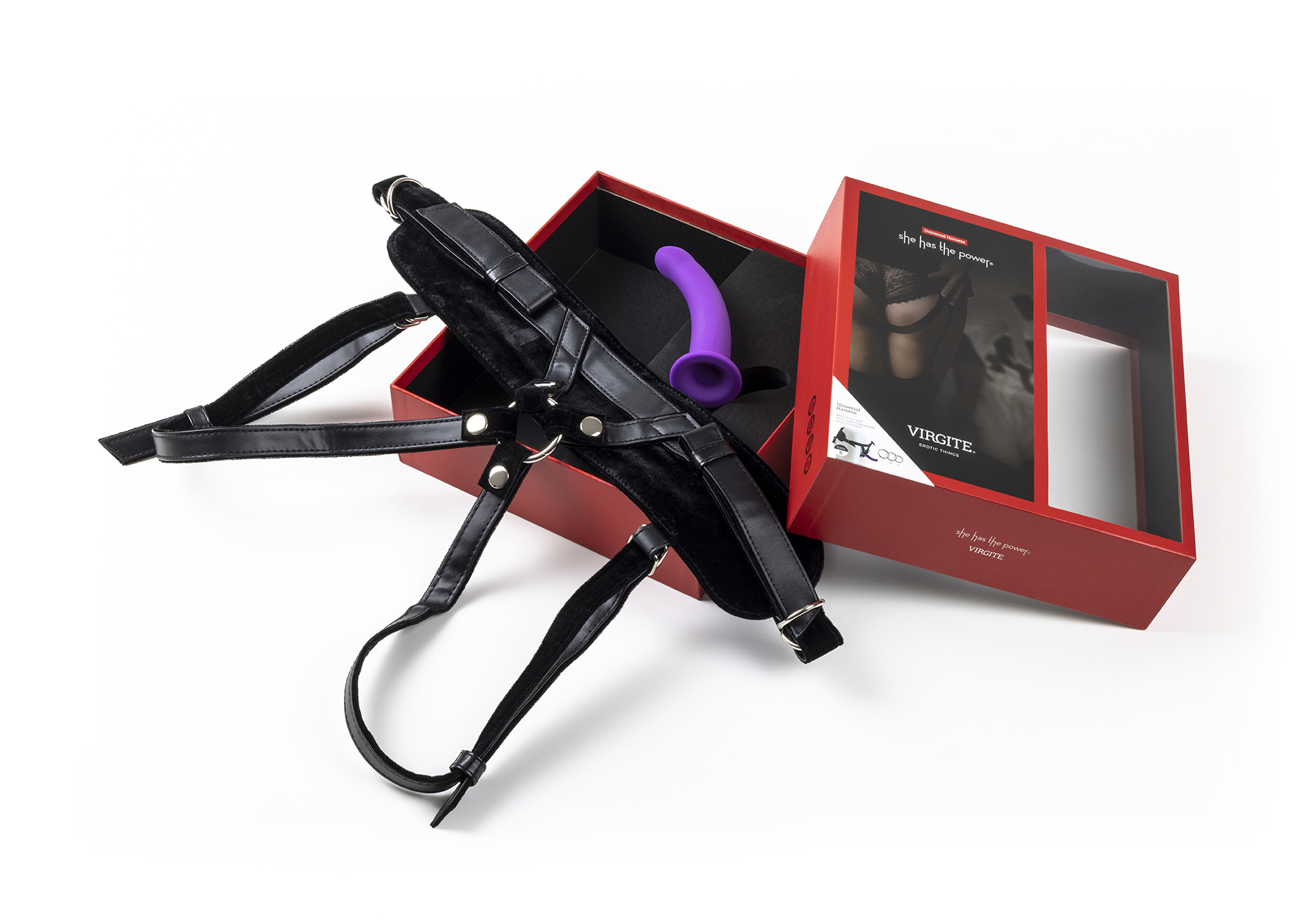 Love Hit harness con dildo viola taglia S curvo