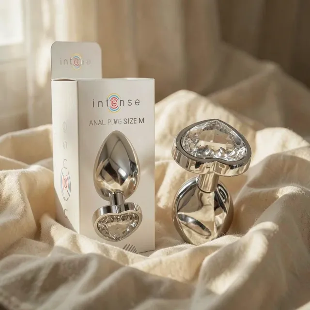 Intense Cuore Bianco M plug anale bianco in metallo