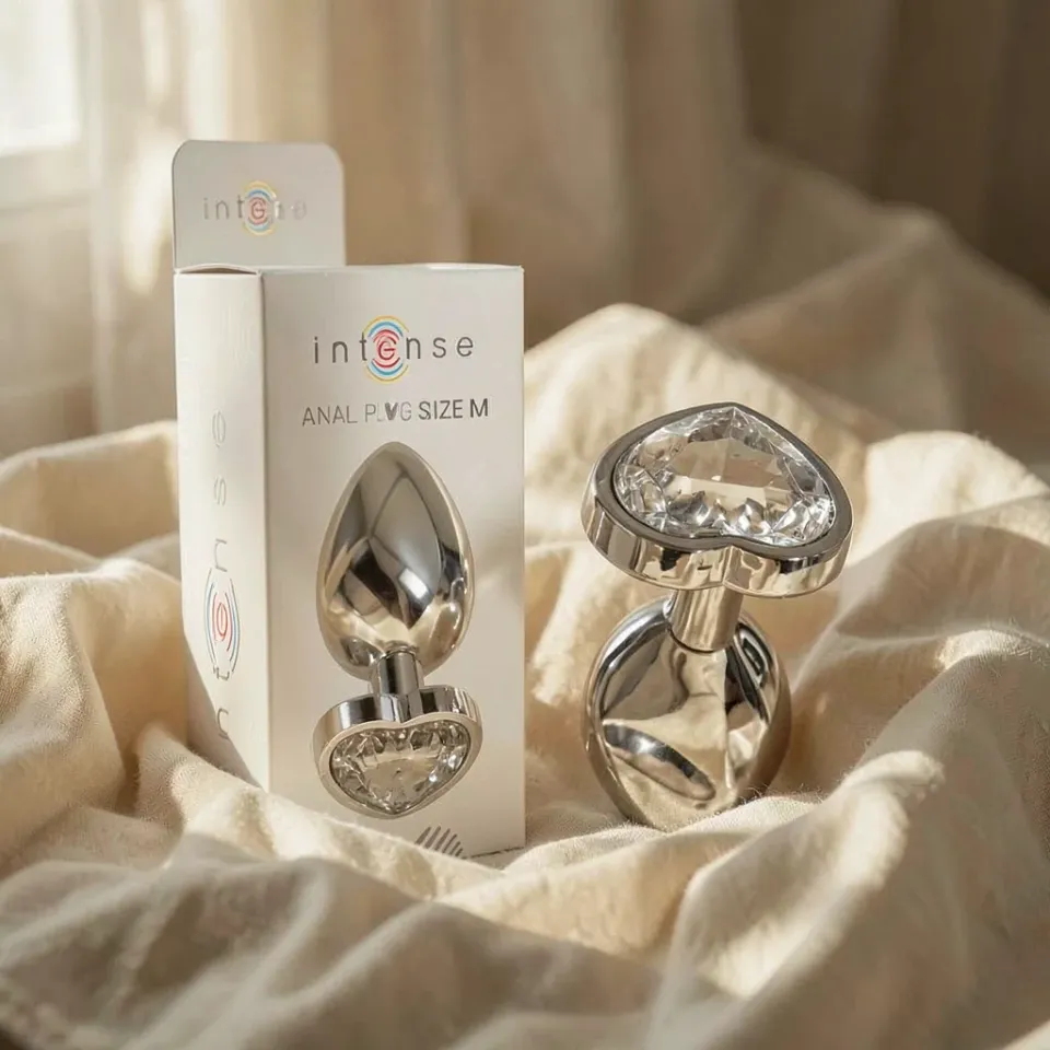 Intense Cuore Bianco M plug anale bianco in metallo