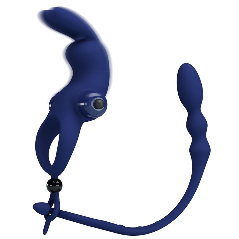 Pretty Love Ayad kit anello e plug vibrante blu 10 funzioni