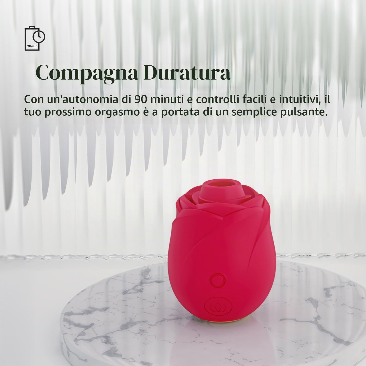 Womanizer Rose succhia clitoride rosso ricaricabile