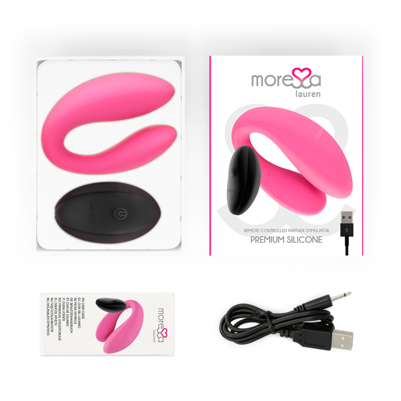 Moressa Lauren vibratore coppia a U telecomando silicone